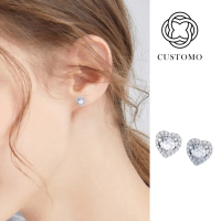 Anting Moissanite/ Anting Mewah/ Anting berbentuk hati Perhiasan telinga yang