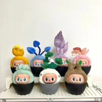 Labubu Potted Plant Series Action Figures Cute Fashion Trendy Anime Figurine Collection Model Doll Room Decoration Kids Toy Gift