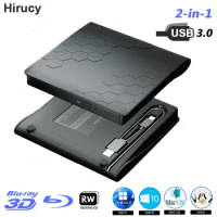 External Blu-ray Drive USB3.0 Type-C CD DVD BD RW Player Burner Portable Optical Drive For Macbook Laptop Desktop PC