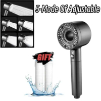 5 Modes Shower Head Adjustable High Pressure Water Saving Massage Portable Filter Shower Head Hook Hose Bathroom Accessories Set