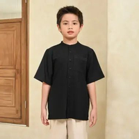 KASEP KIDS ZIYAN KOKO / KOKO ANAK / SARIMBIT POLOS / BAJU LEBARAN 7-8 BLACK