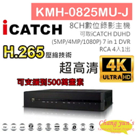 昌運監視器 KMH-0825MU-J H.265 8CH數位錄影主機 7IN1 DVR 可取 ICATCH DUHD 專用錄影主機【APP下單4%點數回饋】