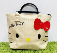 【震撼精品百貨】Hello Kitty 凱蒂貓~日本三麗鷗 kitty 編織手提袋/側背包-大臉#29611