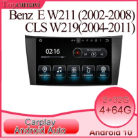Android 10, GLONASS smart navigation, GPS navigation CarPlay for Benz E W211 /CLS w219 2 Din