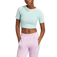 【adidas 愛迪達】短版 圓領短袖T恤 3 S BABY TEE 女 - JD0306