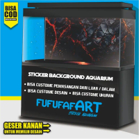 sticker wallpaper background aquarium belakang 3d tema gambar batu 3d DL