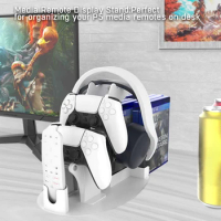 Dual Game Controller Holder for Nintendo Switch Pro PS5 PS4 Xbox Series S X One Headphone Stand Game Disc Rack Accessories