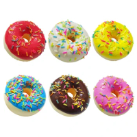 6.2CM Artificial Donut Mini Squishy Novelty Toy Simulation Model Food Chocolate Cake Roll Photography Decoration Props