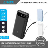 ANKER Powerbank 20.000mAh with Built-in Cable USB-C Dual Port 87W PD Fast Charging Power Bank Kabel 