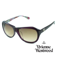 【Vivienne Westwood】英國精品時尚不規則系列造型太陽眼鏡(VW744-04-紫)