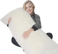 ZonLi Fuzzy Body Pillow Cover 20"x 54" Furry Body Pillow Pillowcase Faux Fur Long Pillow Cover with 