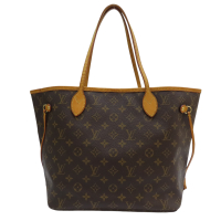 【二手名牌BRAND OFF】LOUIS VUITTON LV 路易威登【再降價】棕色 原花帆布 Never Full MM 托特包 M40156