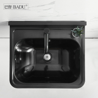 壁掛水槽 不鏽鋼洗手盆 304黑色不鏽鋼掛牆式洗手盆小戶型衛生間陽台面壁掛式洗臉盆家用