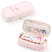 Kawaii Pink Pencil Cases Large Capacity Pencil Bag Pouch Holder Box for Girl Office Student Stationery Organizer School Supplies