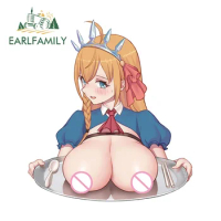EARLFAMILY 13cm x 11.7cm for NSFW Hentai Chest Sexy Anime Car Sticker Car Accessories Waifu Decal Personality Caravan Decoration