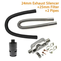 4pcs/Set Diesel Parking Heater For Webasto Eberspacher 24mm Exhaust Silencer+25mm Filter+2 Pipe Air 