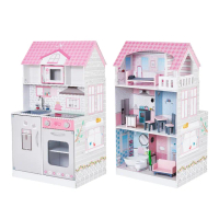 【Teamson】艾芮兒奇境2合1木製娃娃屋廚房組(廚房+娃娃屋)