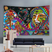 Colorful Magic Psychedelic Witchcraft Tapestry Bohemia Art Theme Hanging Curtain for Bedroom Living Room Dormitory Decorations