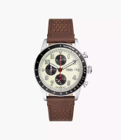 Fossil Fossil Sport Brown Leather Chrono Jam Tangan Pria 42MM FS6042