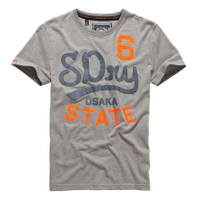 美國百分百【Superdry】極度乾燥 T恤 上衣 T-shirt 短袖 短T 水洗 圓領 灰色 復古 大尺碼 E830
