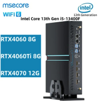 Mini Gaming PC i5-13400F 10 Cores Upto 5.6GHz 32G DDR5 1T M.2 PCIE4.0 SSD Windows 11 Pro GeForce RTX4070 Dual LAN WiFi6E/BT5.3