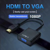 HDMI-Compatible to VGA Adapter Gold-Plated HDMI-Compatible to VGA Converter Compatible for Computer Laptop PC Monitor Projector