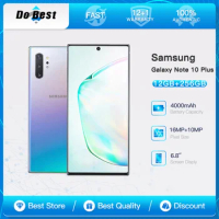 Samsung Galaxy Note 10 Plus N975U1 Note10+ N975U 256GB ROM 12GB RAM Octa Core 6.8" Snapdragon 855 LTE Original Mobile Phone