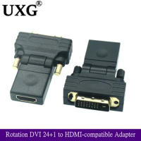 90 180 Degree Rotation DVI 24+1 To HDMI-compatible Adapter DVI To HD 1080P HDTV Converter For PC PS3 Projector TV Box