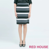 【RED HOUSE 蕾赫斯】條紋合身裙(灰色)