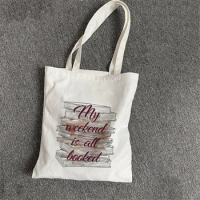 Ladies Canvas Bags Book Print Female Shoulder Bag Large Tote Bag Travel Shopper Handbag Eco Women shopping bags for groceries