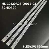 3PCS/LOT 32 inch LCD TV LED 32HD320 light bar HL-10320A28-0901S-02 147I-GB-5B-HKUP-UK BLAUPUNKT B32A147TCHD 3v lamp beads