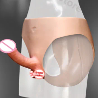 New Unisex Strapon Dildo Wear Penis Pants Masturbation Device ,Super Realistic Dildo With Scrotal Lesbian Sex Toys For woman Man