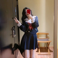 日系水手服jk制服裙正版新款學院風長袖上衣短裙學生裝兩件套秋裝