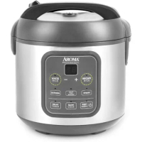 Professional Digital Rice Cooker, Multicooker, 4-Cup (Uncooked), Steamer, Slow Cooker, Grain Cooker, 2Qt, Stainless Steel