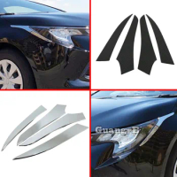 For Toyota Corolla Altis 2019 2020 2021 2022 Car Headlight Eyebrow Cover ABS Chrome Headlamp Trims Accessories ABS Stickers Hood