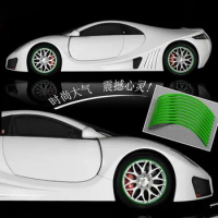 Car-styling Wheel Rim Reflective Sticker For FIAT 500 Tipo Punto Freemont Cross Coroma Panda Idea Palio