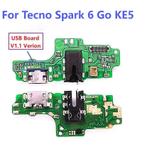 Penggantian Papan Pengecas, Untuk Tecno Spark 6 Go KE5, Papan Pengecas Port Dok USB, Bicu Audio Fon 
