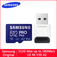 SAMSUNG PRO Plus Micro SD 64GB SD/TF Card 256gb 128gb Flash Micro Card 512GB U3 4K V30 Memory Card For Phone with Card Reader