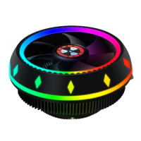 Universal CPU Fan UFO-type Radiator Desktop Computer Radiator 5 Color LED Light-emitting Mute Great Cooler Heat Sink Fan Parts