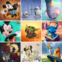 Disney Diamond Painting Cartoon Lilo Stitch Mickey Mouse Diamond Embroidery DIY Rhinestones Picture Children's Home Decor Gift