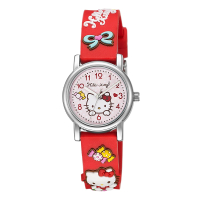 【HELLO KITTY】凱蒂貓生動迷人立體圖案手錶(紅 KT015LWRR)