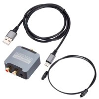Toslink Coaxial Signal To RCA R/L Audio Decoder 192KHz DAC Audio Converter SPDIF DAC DAC Amplifier Decoder for TV