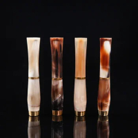 Natural Cow Horn Cigarette Holder Mouthpiece Reusable Smoking Pipe Filter Portable Tobacco Holder Smoking Accessories