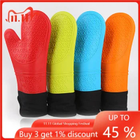Silicone gloves baking Silicone insulation High temperature microwave oven gloves Heat resistant thickening Steam cabinet baking