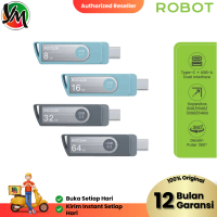 Flashdisk ROBOT ROC108/ROC116/ROC132/ROC164 8GB 16GB 32GB 64GB Dual OTG Interface USB and Type C Ori