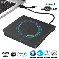 External Blu-ray DVD Drive USB3.0 Type C External Optical Drive BD/CD/DVD-RW Player Burner/Writer/Reader for Laptop PC Windows