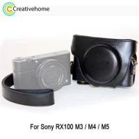 Retro Style PU Leather Camera Case Bag with Strap for Sony RX100 M3 / M4 / M5