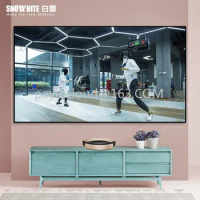 80 100 120 inch Ultra short throw ambient light rejecting PET crystal screen UST ALR fixed frame projector screen