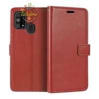 Casing untuk Samsung M51 Super Retro Armor Wallet Case PE Leather Full 360 Degree TPU Waterproof Red