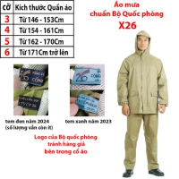 Quần áo mưa màu cỏ úa X26 chính hãng